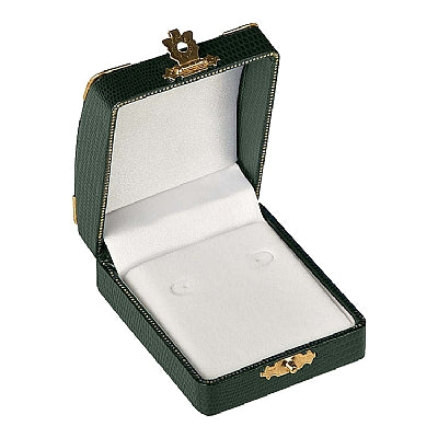 Leatherette Hoop Earring Box with Gold Trim and Closure