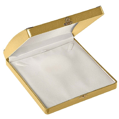 Leatherette Large Set Box with Gold Trim and Closure
