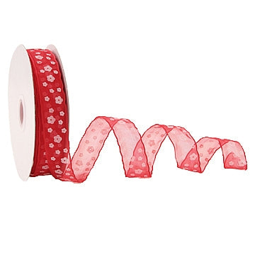Wired Organza Puffed-up Flower Ribbon