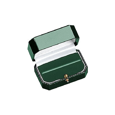 Leatherette Double Ring Box with Gold Accent and Matching Insert