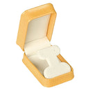 Embossed Leatherette French Clip Earring Box with White Velvet Interior