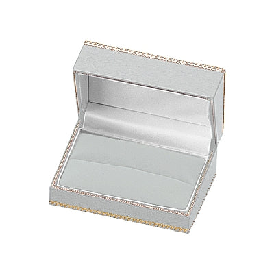 Leatherette Double Ring Box with Matching Insert and White Window