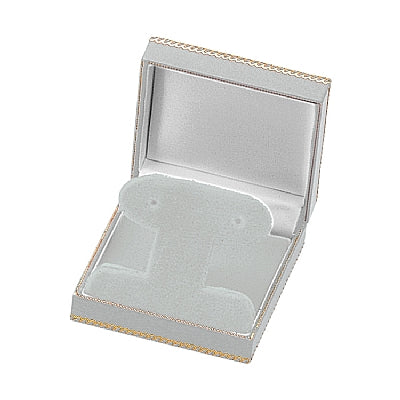 Leatherette French Clip Earring Box with Matching Insert and White Window