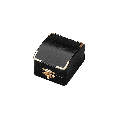 Leatherette Single Ring Box with Gold Trim and Closure