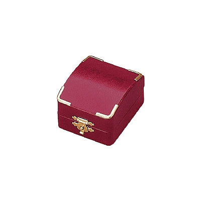 Leatherette Single Ring Box with Gold Trim and Closure