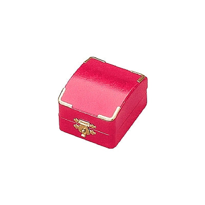 Leatherette Single Ring Box with Gold Trim and Closure