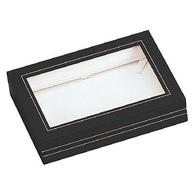 Paper Covered Pearl Box with Window and Matching Interior