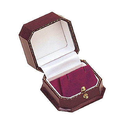 Leatherette Single Earring Box with Velvet Interior