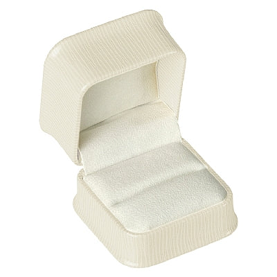 Embossed Leatherette Single Ring Box with White Velvet Interior
