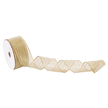 Wired Striped Metallic Ribbon