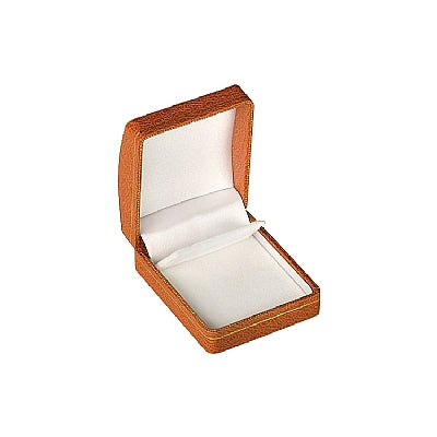 Leatherette Clip Earring Box with Gold Accent and White Interior