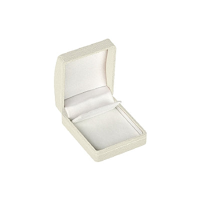 Leatherette Clip Earring Box with Gold Accent and White Interior