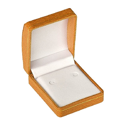 Leatherette Hoop Earring Box with Gold Accent and White Interior