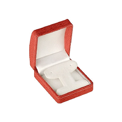 Leatherette French Clip Earring Box with Gold Accent and White Interior