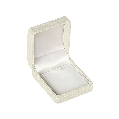 Leatherette Pendant Box with Gold Accent and White Interior