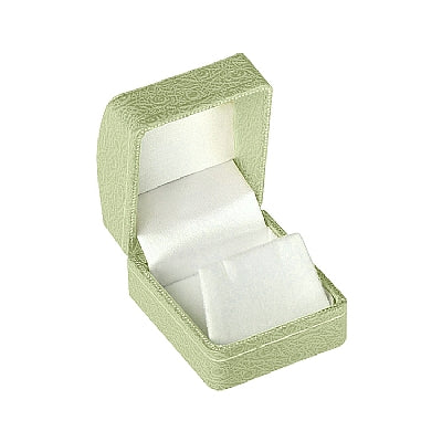 Leatherette Single Earring Box with Gold Accent and White Interior