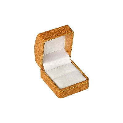 Leatherette Single Ring Box with Gold Accent and White Interior