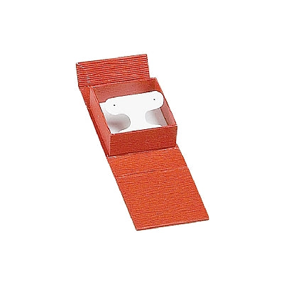 Textured Leatherette French Clip Earring Box with Magnetic Closure and White Insert