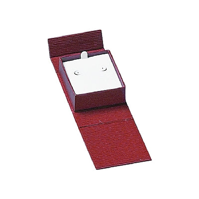 Textured Leatherette Hoop Earring Box with Magnetic Closure and White Insert