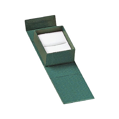 Textured Leatherette Single Ring Box with Magnetic Closure and White Insert