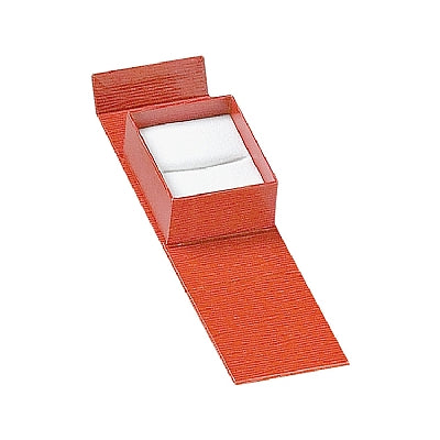 Textured Leatherette Single Ring Box with Magnetic Closure and White Insert