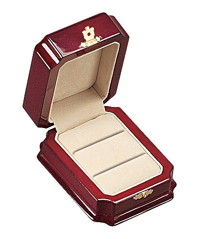 Genuine Hardwood Double Ring Box