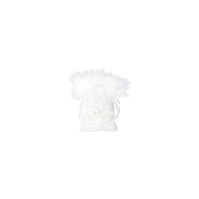 Organza Feather Top Drawstring Pouch