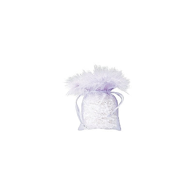Organza Feather Top Drawstring Pouch
