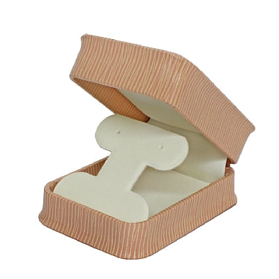 Embossed Leatherette French Clip Earring Box with Cream Leatherette Interior