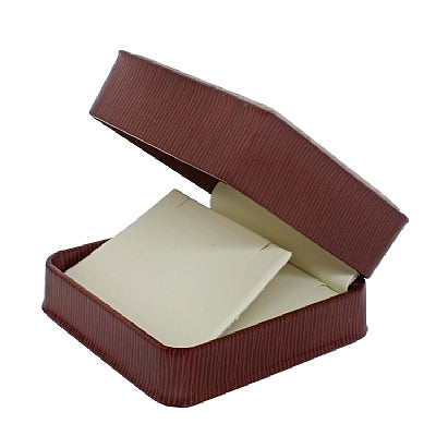 Embossed Leatherette Pendant or Earring Box with Cream Leatherette Interior - Reversible Insert
