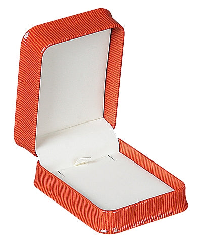 Embossed Leatherette Pendant Box with Cream Leatherette Interior