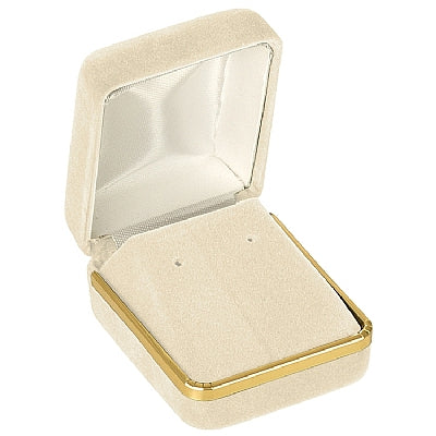 Velvet Single Earring Box with Gold Rims and Matching Insert