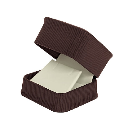 Embossed Leatherette Single Earring Box with Cream Leatherette Interior