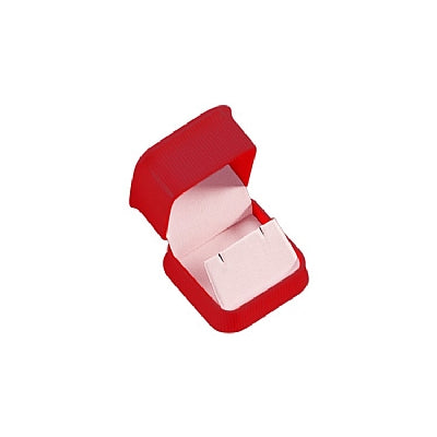 Embossed Leatherette Single Earring Box with Cream Leatherette Interior
