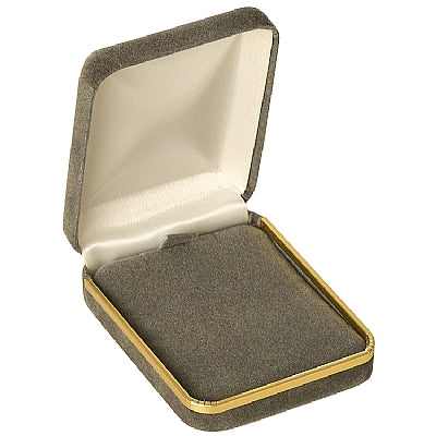 Velvet Large Pendant Box with Gold Rims and Matching Insert