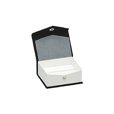 Textured Paper Covered Double Ring Box with White Insert