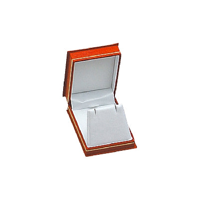 Lizard Skin Textured Leatherette Pendant or Earring Box with White Interior
