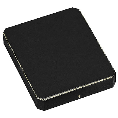 Leatherette Pearl Box with Gold Accent and Matching Insert