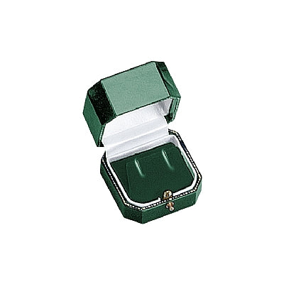 Leatherette Single Earring Box with Gold Accent and Matching Insert