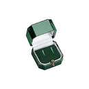 Leatherette Single Earring Box with Gold Accent and Matching Insert