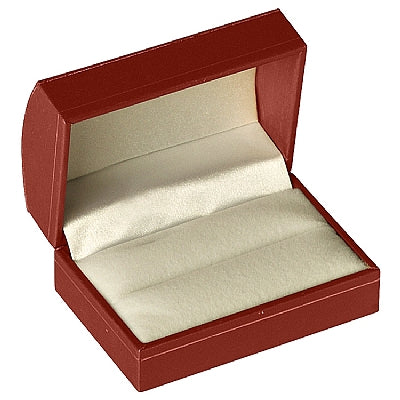 Paper Covered Double Ring Box with Gold Accent and White Interior