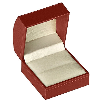 Paper Covered Single Ring Box with Gold Accent and White Interior