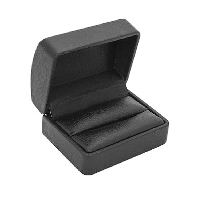 Leatherette Double Ring Box with Matching Interior and  Two Piece Packer