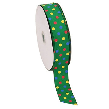 Grosgrain Multi-Colored Dot Ribbon