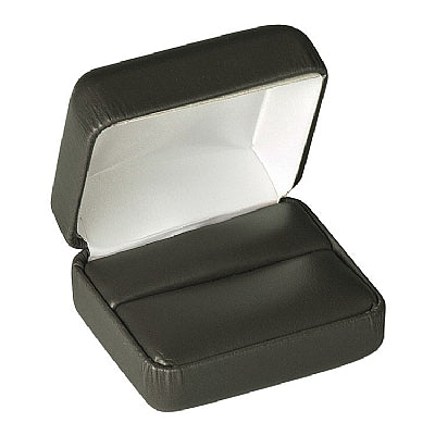 Leatherette Double Ring Box with Matching Leather-Feel Inserts