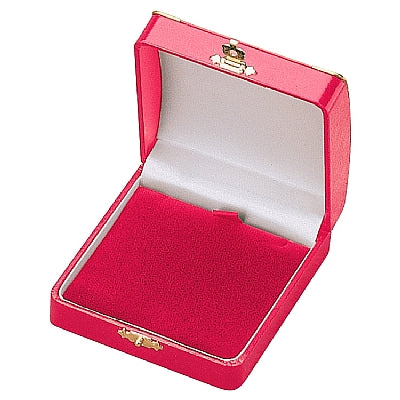 Leatherette Large Pendant Box with Gold Trim and Closure