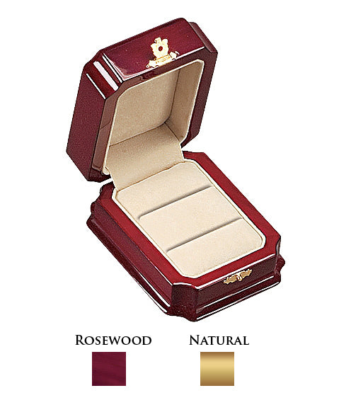 Genuine Hardwood Double Ring Box