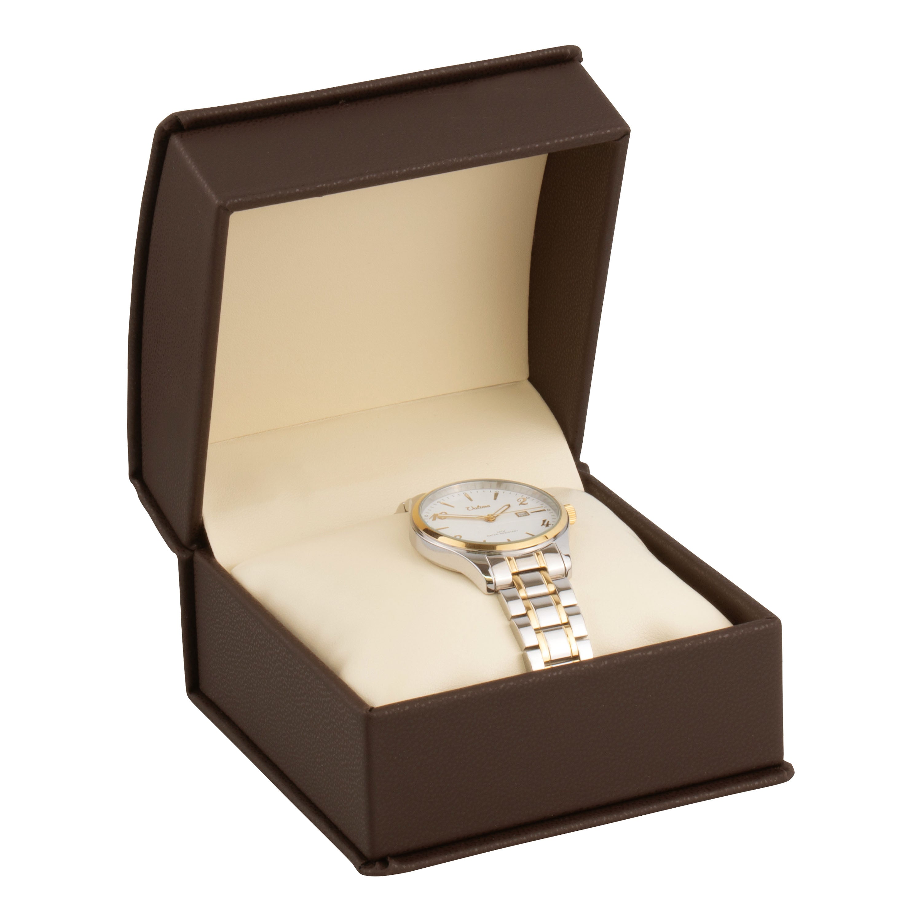 Leatherette Collar Watch Box Leatherette Interior with Matching Ribboned Packer
