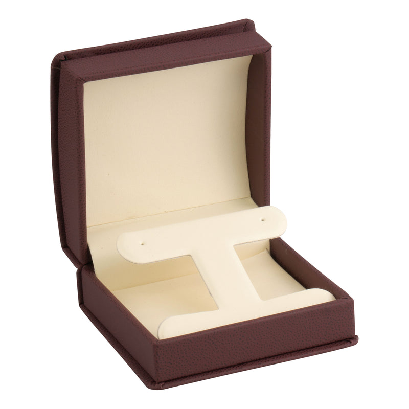 Leatherette Clip Earring Box Leatherette Interior with Matching Ribboned Packer