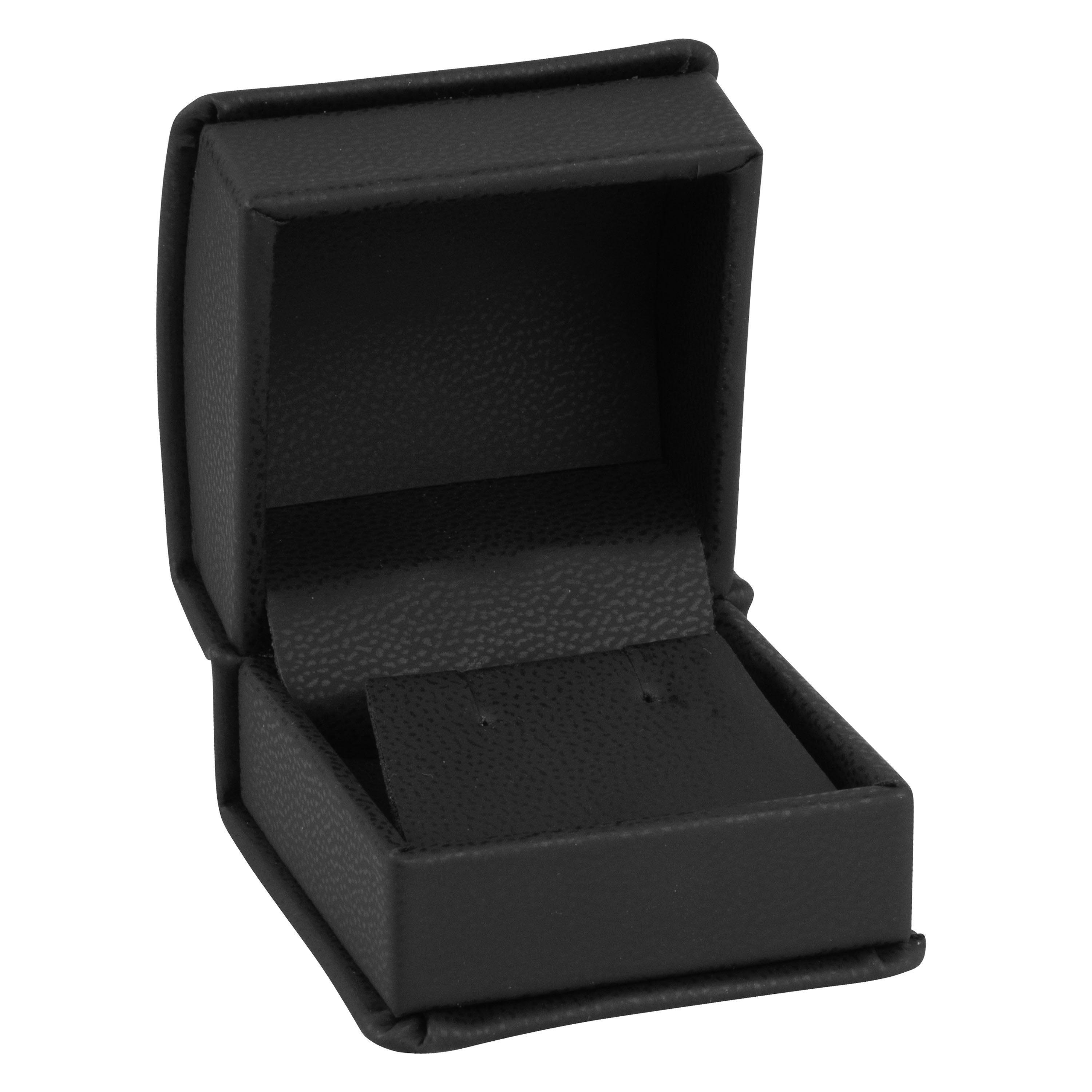 Leatherette Single Earring Box Leatherette Interior with Matching Ribboned Packer